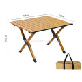 small size wood color light weight aluminum folding camping table